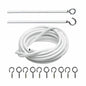 Curtain Wire, 500cm (200") With 4 Hooks & 4 Eyes