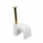 Cable Clips, Round White 6mm (For TV/Co-Axial)