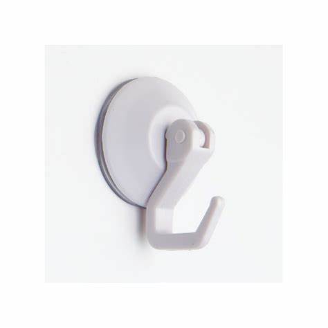 Suction Hooks, Lever Type, White Plastic 50mm 1pk