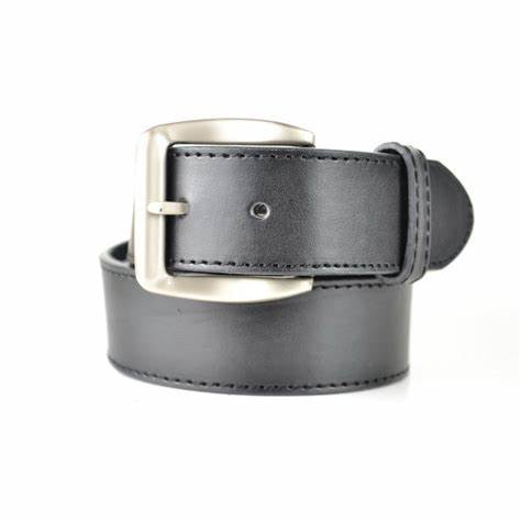 Mens Black Double Stitched Leather Lined Belt XL(42”-44”)