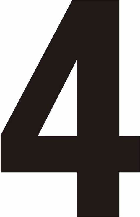 Numerals, Black Self Adhesive Vinyl (Helvetica Bold Font) No. 4 - 50mm