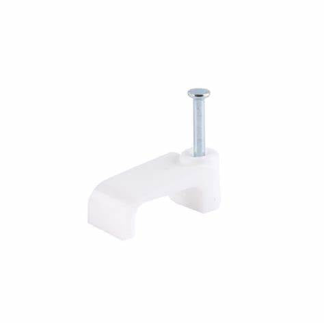 Cable Clips, Flat White, 14 X 6.0mm Twin & Earth (For Cooker Cable)