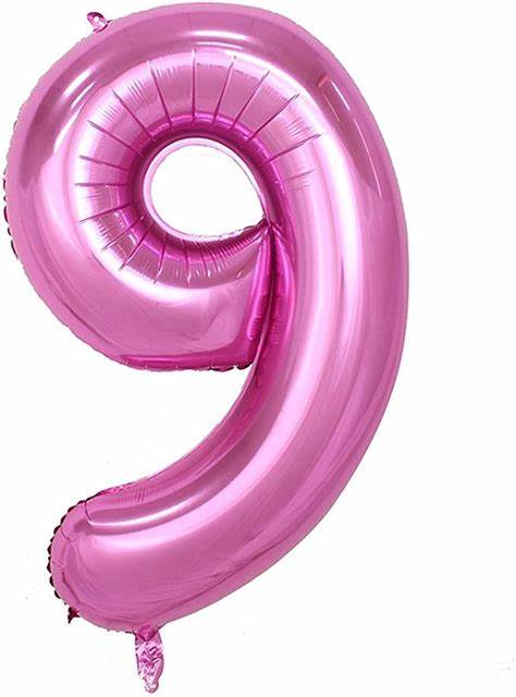 40INCH PINK FOIL BALOON NUMBER 9