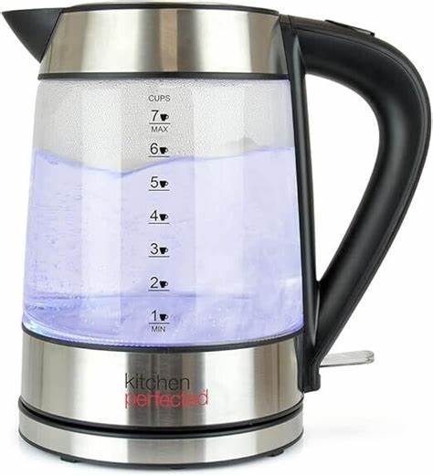 Kitchen Perfected Eco-Friendly 1.7Ltr Illuminated Cordless Glass Kettle