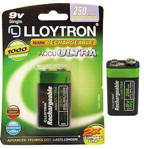 Lloytron 1pk NIMH AccuUltra Battery - PP3 9V