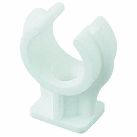 Pipe Clips, White Plastic 15mm