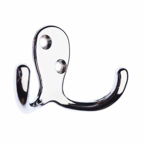 Twin Robe Hooks, Chromed