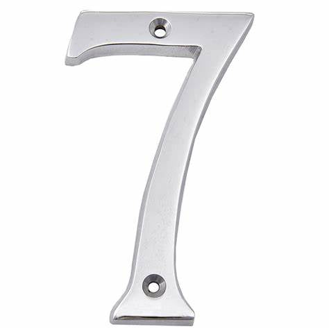 Numerals, Chromed Brass No. 7, 75mm