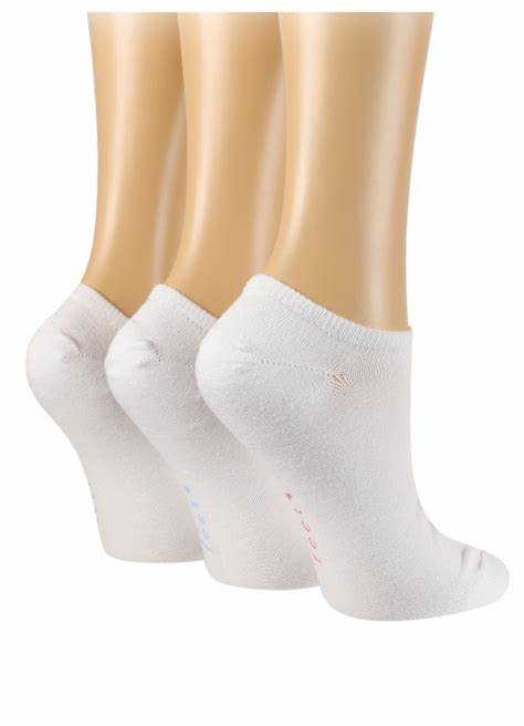 Ladies 3 Pack White Trainer Socks