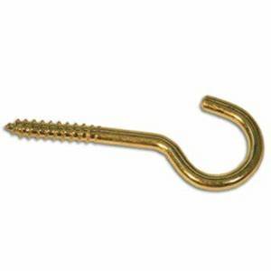Screw Hooks, Brassed Steel 80mm