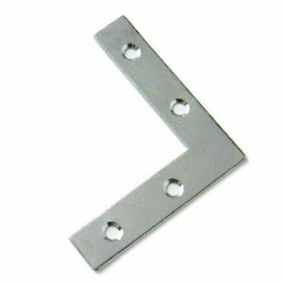 Flat Corner Brackets, BZP 75mm (3")