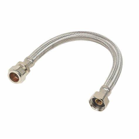 Flexible Braided Tap Connectors, 15mm X 15mm X 300mm