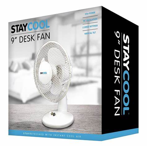 StayCool 9'' (23cm) Desk Fan - White