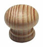 Pine Door Knobs, Unlacquered 38mm (1.1/2"), Drilled For Woodscrew/ Dowel Screw