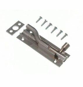 Swan Necked Door Bolts, Chromed 100mm (4")