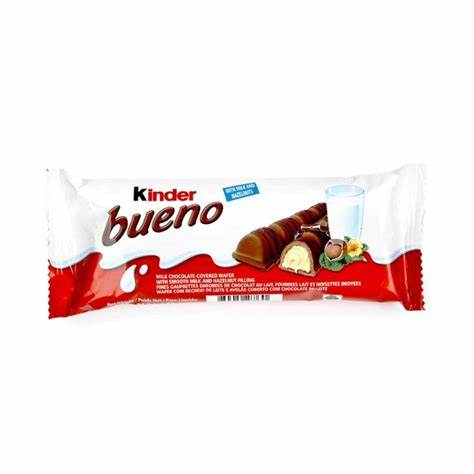 Kinder Bueno Bar - Milk/Chocolate/Wafer/Hazelnut 43g