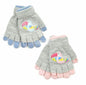 One Size Kids 2 in 1 Gloves Soft 100% Acrylic Cozy Winter Wear