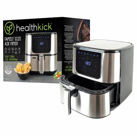 Health Kick 5.5Ltr Digi-Touch Air Fryer (Family Size) - Stainless Steel