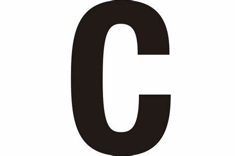 Letters, Black Self Adhesive Vinyl (Helvetica Bold Font) Letter 'C' - 75mm