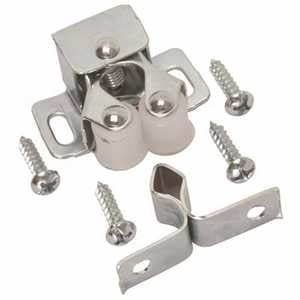 Double Roller Cupboard Catches, BZP 2pk