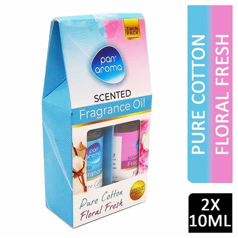 PAN AROMA LOT DOUBLE HUILES PARFUMÉES COTON PUR ET FRAÎCHEUR FLORALE