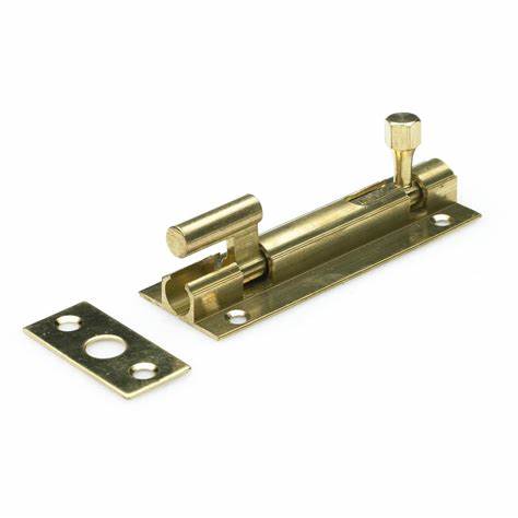 Swan Necked Door Bolts, Brass 75mm (3")