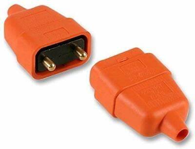 Nylon (Orange) Connectors, 10 Amp 2-Pin