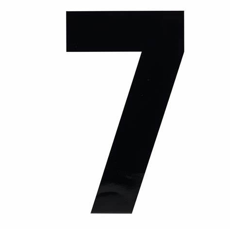Numerals, Black Self Adhesive Vinyl (Helvetica Bold Font) No. 7