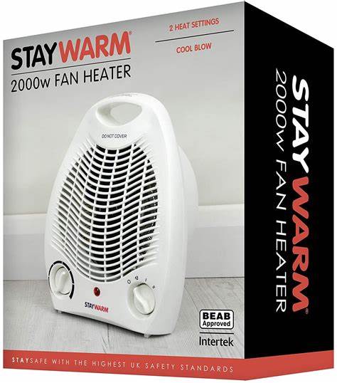 StayWarm 2000w Upright Fan Heater - White