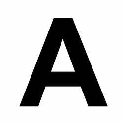 Letters, Black Self Adhesive Vinyl (Helvetica Bold Font) Letter 'A'