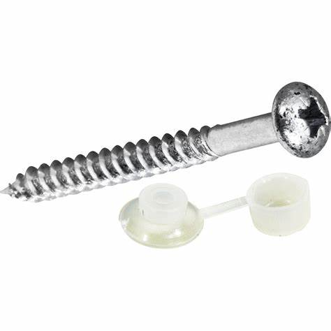 Roofing Screws, BZP Pozi Round Head 10 X 2, With Clear Plastic Cap & Washer