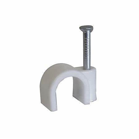CABLE CLIPS, ROUND WHITE, 8mm
