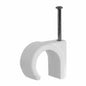 Cable Clips, Round White, 7mm