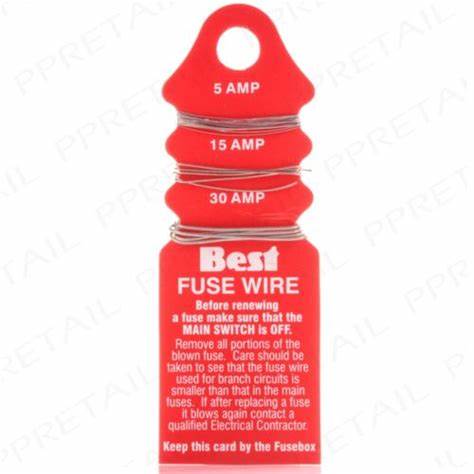 Fuse Wire, Carded, 5/15/30 Amp