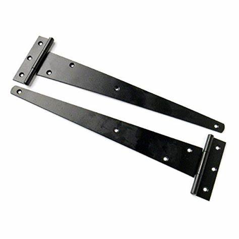 Tee Hinges, Black Japanned Heavy Duty 200mm (8")