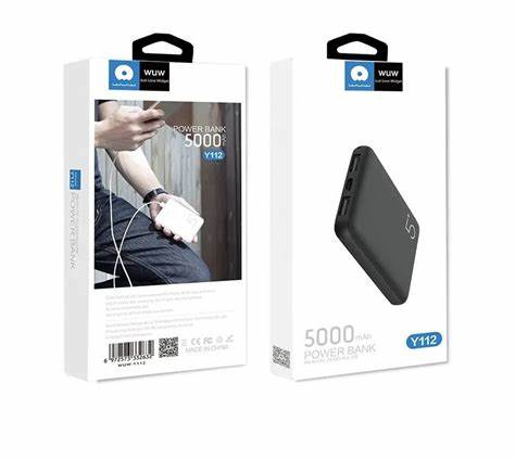 Power Bank WUW Y112 Negro 5000mAh 1 Input Micro 2 USB Output