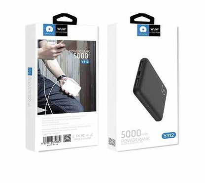 Power Bank WUW Y112 Negro 5000mAh 1 Input Micro 2 USB Output