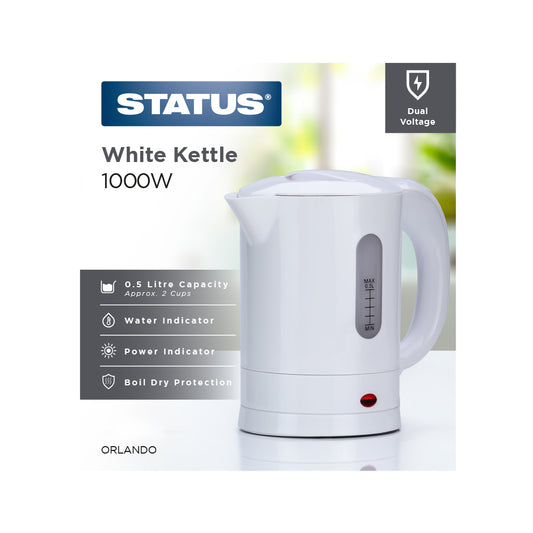 Orlando - White - 0.5 Litre - Dual Voltage Travel Kettle -1 pk