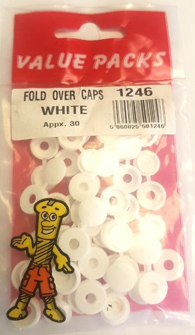 1246 FO White No.6-8 Fold Over Screw Caps 30/PK | Shop Quality Caps