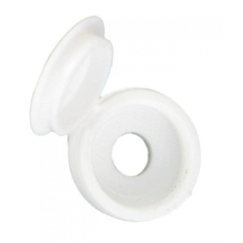 2289: White No.8-10 Fold Over Screw Caps - 20/PK | Convenient Hardware for Your Projects