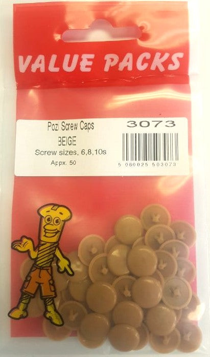 3073 PCBE Beige No.6-8 Cache-vis Pozi 50/Paquet - Cache-vis de haute qualité pour une fixation sûre.