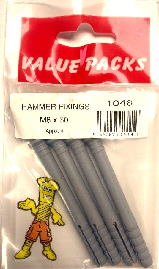 Fixations à frapper M8 x 80 (lot de 4)