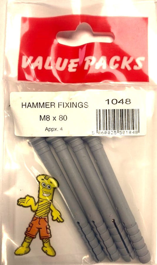 Fixations à frapper M8 x 80 (lot de 4)