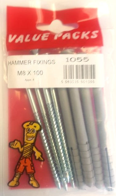 Chevilles à frapper M8 x 100 - Lot de 4