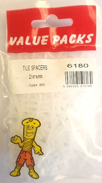 6180 - TS - 2mm Tile Spacers - 200/PK | Precision Tile Alignment Tools