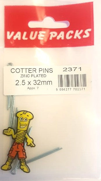 2371: CP25X32 Cotter Pins 2.5 x 32mm - Pack of 7 | Quality Fasteners