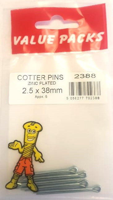 2388: CP30X28 Cotter Pins - 3.0 x 38mm - Pack of 5 | Reliable Fastening Solutions