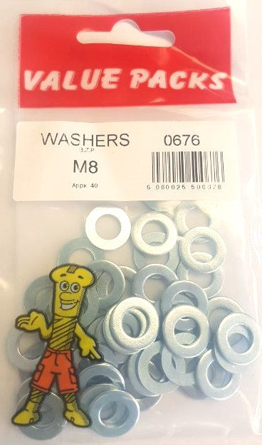 Rondelles en acier zingué de haute qualité 0676 - WM8 - M8 - Lot de 40 | Solutions matérielles fiables
