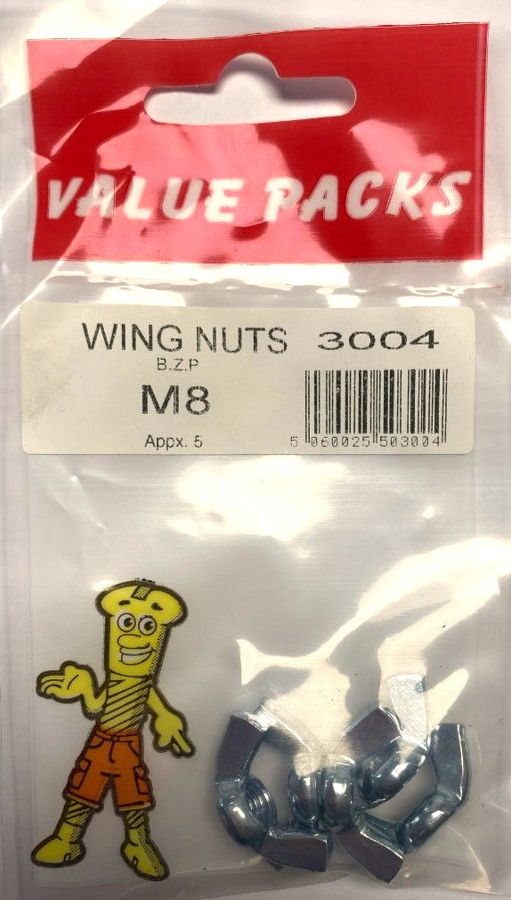 Obtenez des fixations sécurisées avec les écrous à ailettes en zinc M8 3004-WNM8