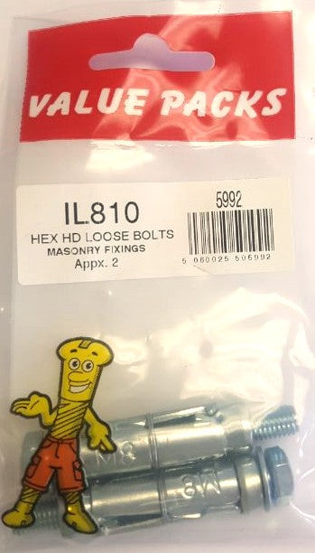 5992 - LB8 - Vis desserrée tête hexagonale M8 - 2/PK (Approx) | Fixations de qualité